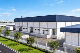 design 3d industrial warehouse 3d exterior, interior rendering walkthrough video