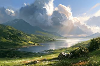 beautiful flat landscape illustration art