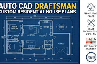 be your autocad draftsman for custom residential house plans and blueprints