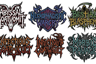 do raw black necro black war metal bestial black band art logo