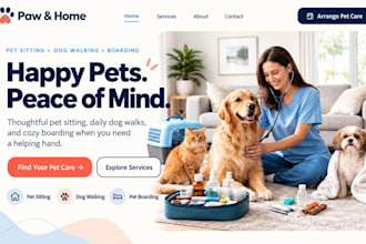 design wix dog walking pet boarding pet sitting website pet care website