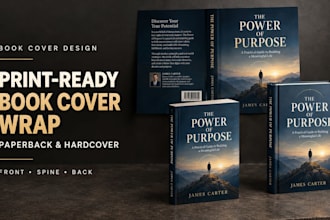 design a print ready paperback and hardcover book cover wrap