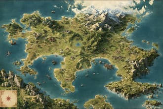 draw fantasy map illustration
