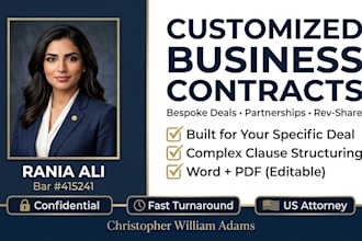 prepare customized business contracts and legal agreements