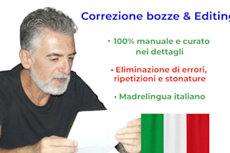 proofread and edit italian text, correzione bozze ed editing