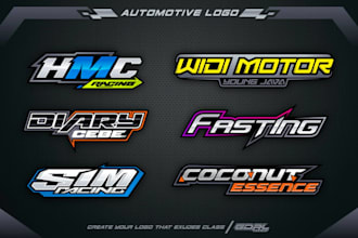 create amazing logo racing, automotive with 3d style