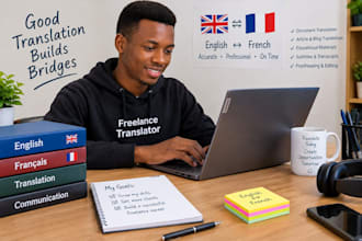 translate english to french and 15 languages for books and documents
