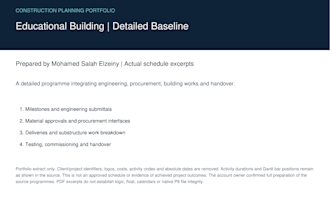 prepare a primavera p6 construction baseline schedule