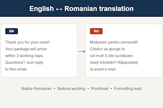 translate english to romanian and romanian to english