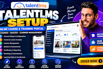 build talentlms online course website, training portal and lms setup