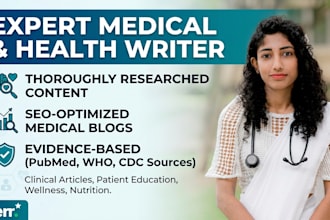 write professional medical articles and health blog posts