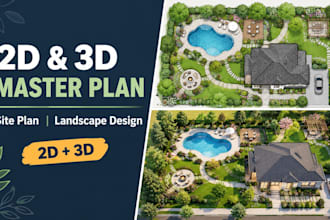 do 2d 3d master plan site plan landscape architect and design