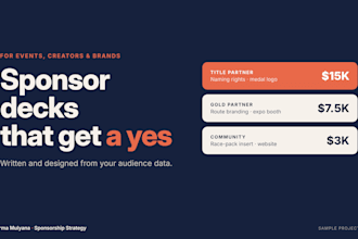 write and design a sponsorship proposal deck for your event