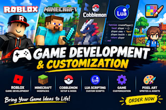 roblox game development lua scripting game design customization bug fixes pixel