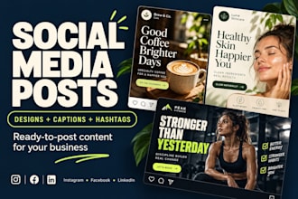 design social media posts with captions for instagram and facebook