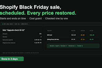 schedule your shopify black friday sale and auto restore every price
