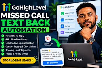 setup gohighlevel missed call text back ghl automation ghl SMS automation