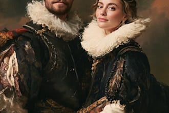 paint a real handmade oil painting portrait art