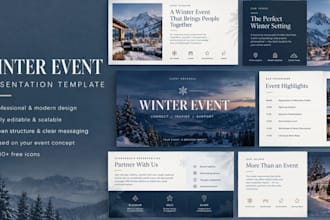 design a professional winter event presentation, proposal or sponsor deck