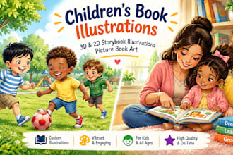 illustrate children books create 3d 2d storybook illustrations picture book art