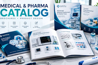 design custom medical brochure, pharmaceutical brochure, medical product catalog
