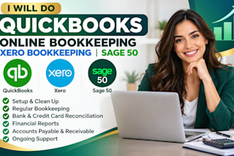 do quickbook, online bookkeeping, xero bookkepping, sage 50
