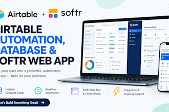 design airtable automation, database and softr web app