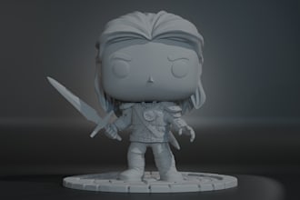 create custom 3d funko pop model print ready stl file
