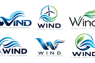 design a professional wind energy, renewable energy, airflow nature wind logo