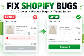 fix shopify cart drawer and product page bugs