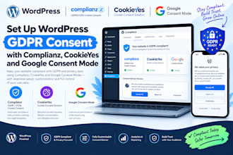 set up wordpress gdpr consent with complianz, cookieyes and google consent mode