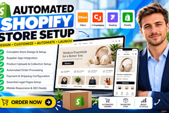 build automated shopify store or shopify website setup