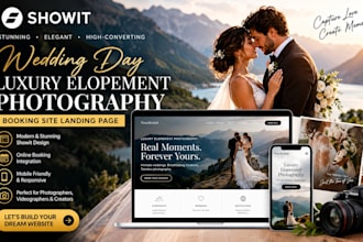 design showit wedding day luxury elopement photography booking site landing page