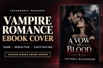 create a vampire romance ebook cover for kindle