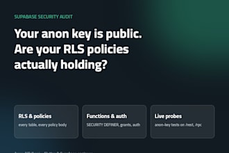 audit your supabase security, rls policies, functions and auth