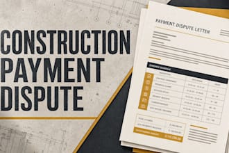 draft a construction payment dispute letter and evidence schedule