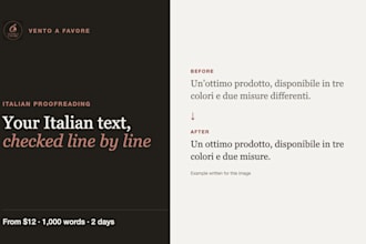 proofread and correct your italian text, book or website