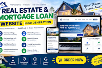 build a mobile responsive real estate mortgage loan website lead generation