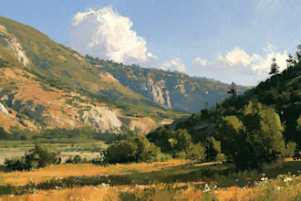 illustrate beautiful flat landscape illustration art