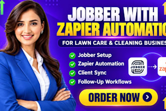 setup jobber with zapier automation for lawn care and cleaning business