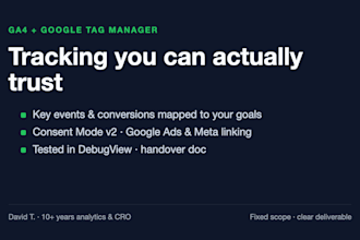 audit, fix or set up your ga4 and google tag manager tracking