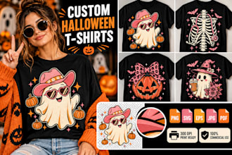 design a custom halloween t shirt for print on demand shirt custom halloween