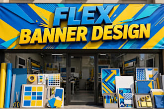 design a professional flex banner for your shop or business