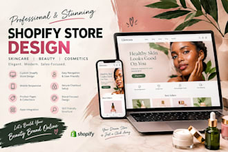 design a skincare shopify store, beauty store, cosmetic store website