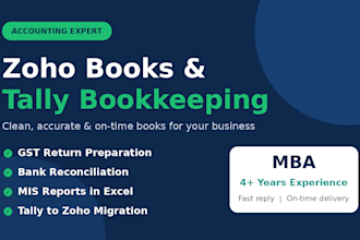 bookkeeping, bank reconciliation, entry in zoho books
