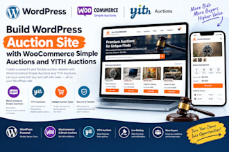 build wordpress auction site with woocommerce simple auctions and yith auctions