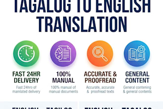 professionally translate english to tagalog and vice versa