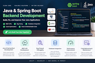develop and fix java spring boot rest apis and backend applications