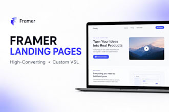 develop a high converting framer landing page with custom video sales letter vsl