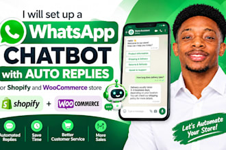set up whatsapp chatbot with auto replies for shopify and woocommerce store